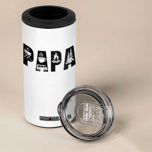 Camping Papa 4 in 1 Can Cooler Tumbler Camper Dad Fathers Day Gift TS12 Print Your Wear