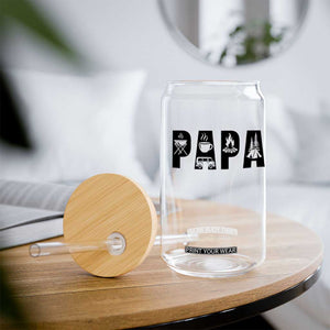 Camping Papa Glass Can Camper Dad Fathers Day Gift TS12 Print Your Wear