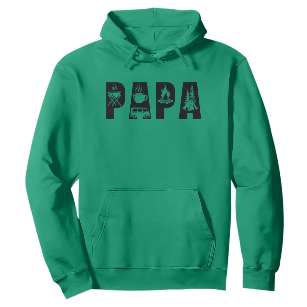 Camping Papa Hoodie Camper Dad Fathers Day Gift TS12 Irish Green Print Your Wear