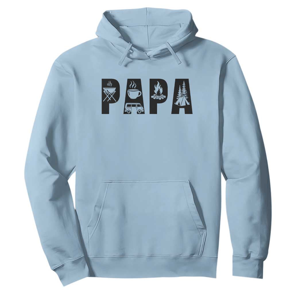 Camping Papa Hoodie Camper Dad Fathers Day Gift TS12 Light Blue Print Your Wear