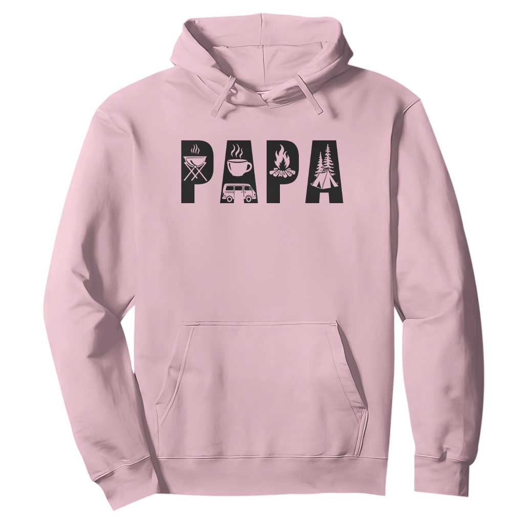 Camping Papa Hoodie Camper Dad Fathers Day Gift TS12 Light Pink Print Your Wear