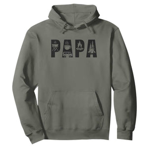 Camping Papa Hoodie Camper Dad Fathers Day Gift TS12 Military Green Print Your Wear