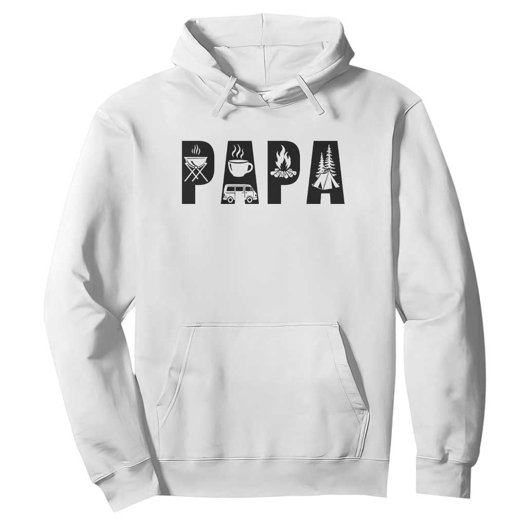Camping Papa Hoodie Camper Dad Fathers Day Gift TS12 White Print Your Wear