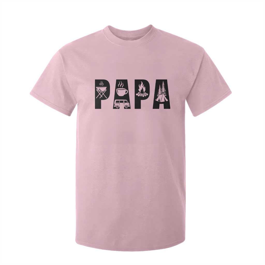 Camping Papa T Shirt For Kid Camper Dad Fathers Day Gift TS12 Light Pink Print Your Wear