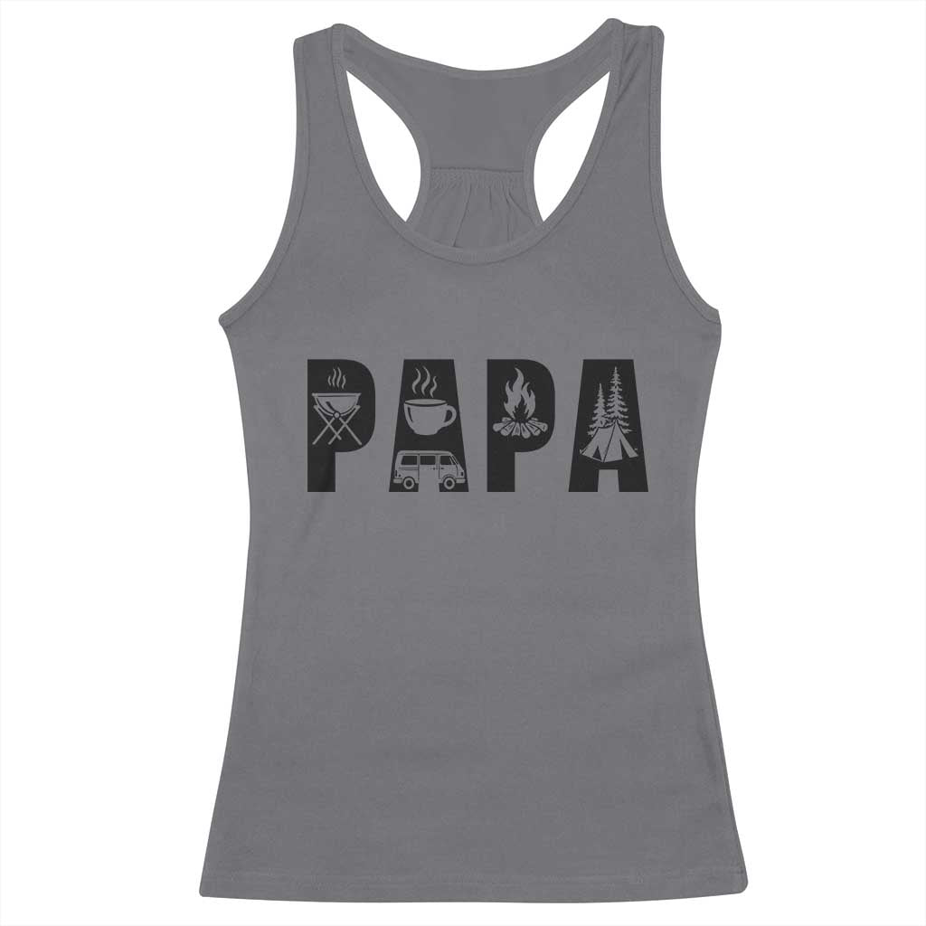 Camping Papa Racerback Tank Top Camper Dad Fathers Day Gift TS12 Charcoal Print Your Wear