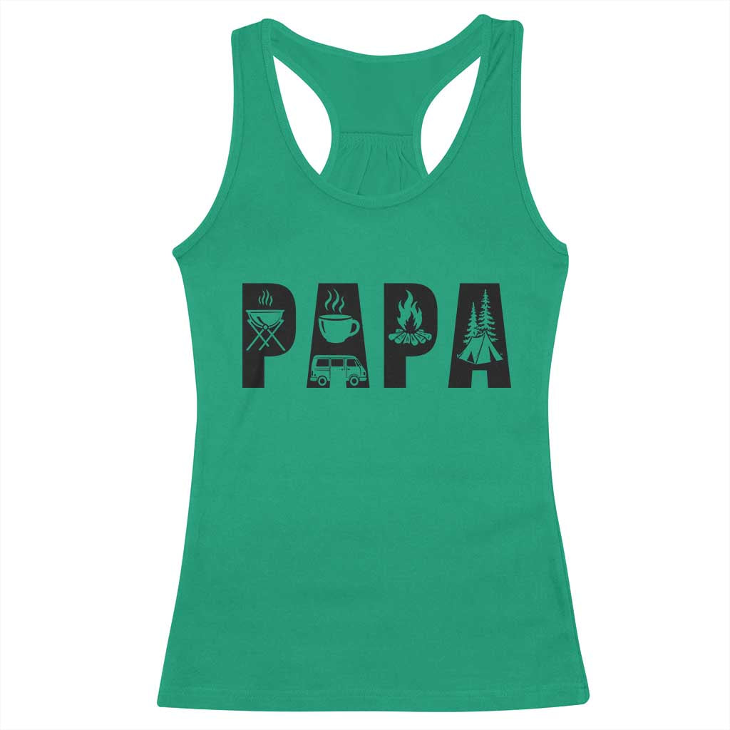 Camping Papa Racerback Tank Top Camper Dad Fathers Day Gift TS12 Irish Green Print Your Wear