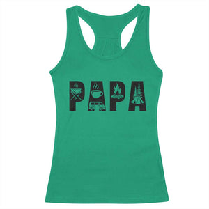 Camping Papa Racerback Tank Top Camper Dad Fathers Day Gift TS12 Irish Green Print Your Wear