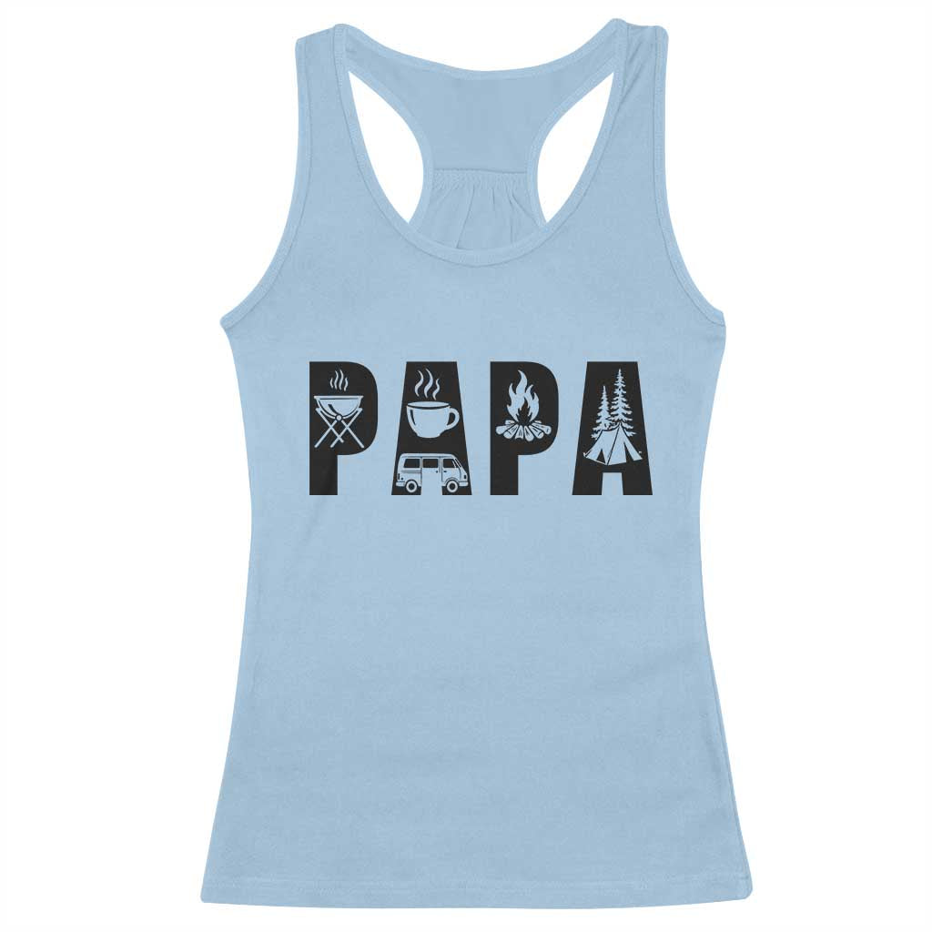Camping Papa Racerback Tank Top Camper Dad Fathers Day Gift TS12 Light Blue Print Your Wear