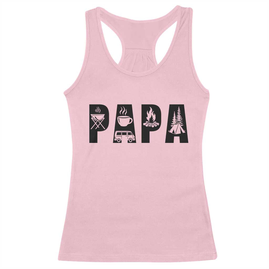 Camping Papa Racerback Tank Top Camper Dad Fathers Day Gift TS12 Light Pink Print Your Wear
