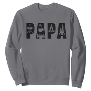 Camping Papa Sweatshirt Camper Dad Fathers Day Gift TS12 Charcoal Print Your Wear