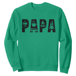Camping Papa Sweatshirt Camper Dad Fathers Day Gift TS12 Irish Green Print Your Wear