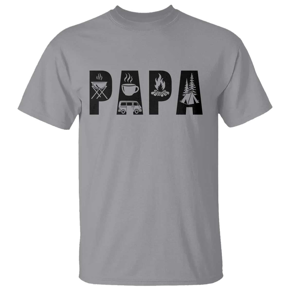 Camping Papa T Shirt Camper Dad Fathers Day Gift TS12 Sport Gray Print Your Wear