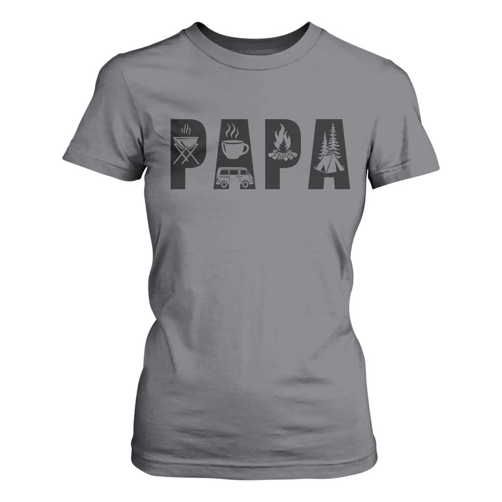 Camping Papa T Shirt For Women Camper Dad Fathers Day Gift TS12 Charcoal Print Your Wear