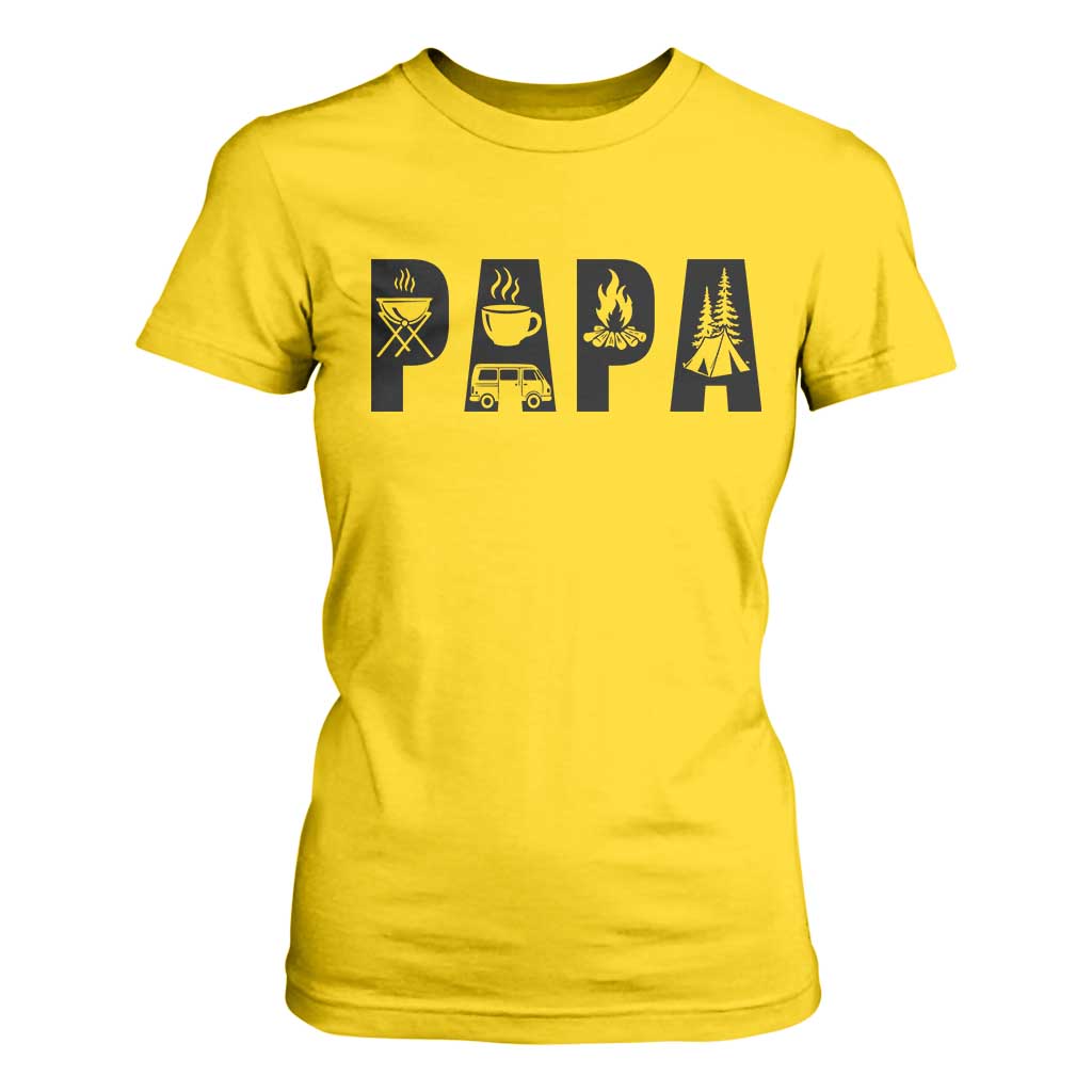 Camping Papa T Shirt For Women Camper Dad Fathers Day Gift TS12 Daisy Print Your Wear