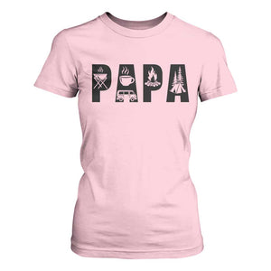 Camping Papa T Shirt For Women Camper Dad Fathers Day Gift TS12 Light Pink Print Your Wear