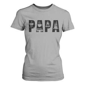Camping Papa T Shirt For Women Camper Dad Fathers Day Gift TS12 Sport Gray Print Your Wear