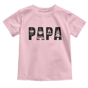 Camping Papa Toddler T Shirt Camper Dad Fathers Day Gift TS12 Light Pink Print Your Wear
