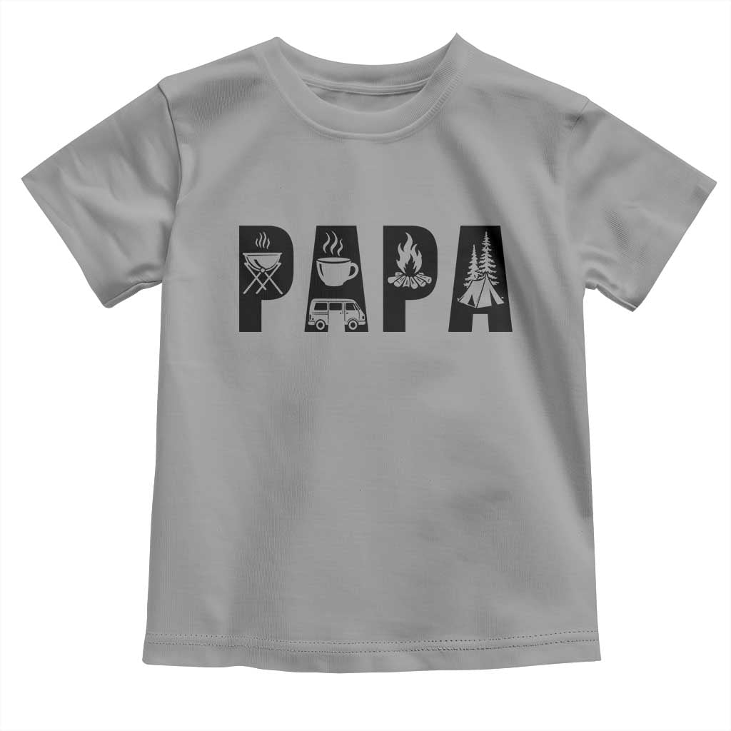 Camping Papa Toddler T Shirt Camper Dad Fathers Day Gift TS12 Sport Gray Print Your Wear