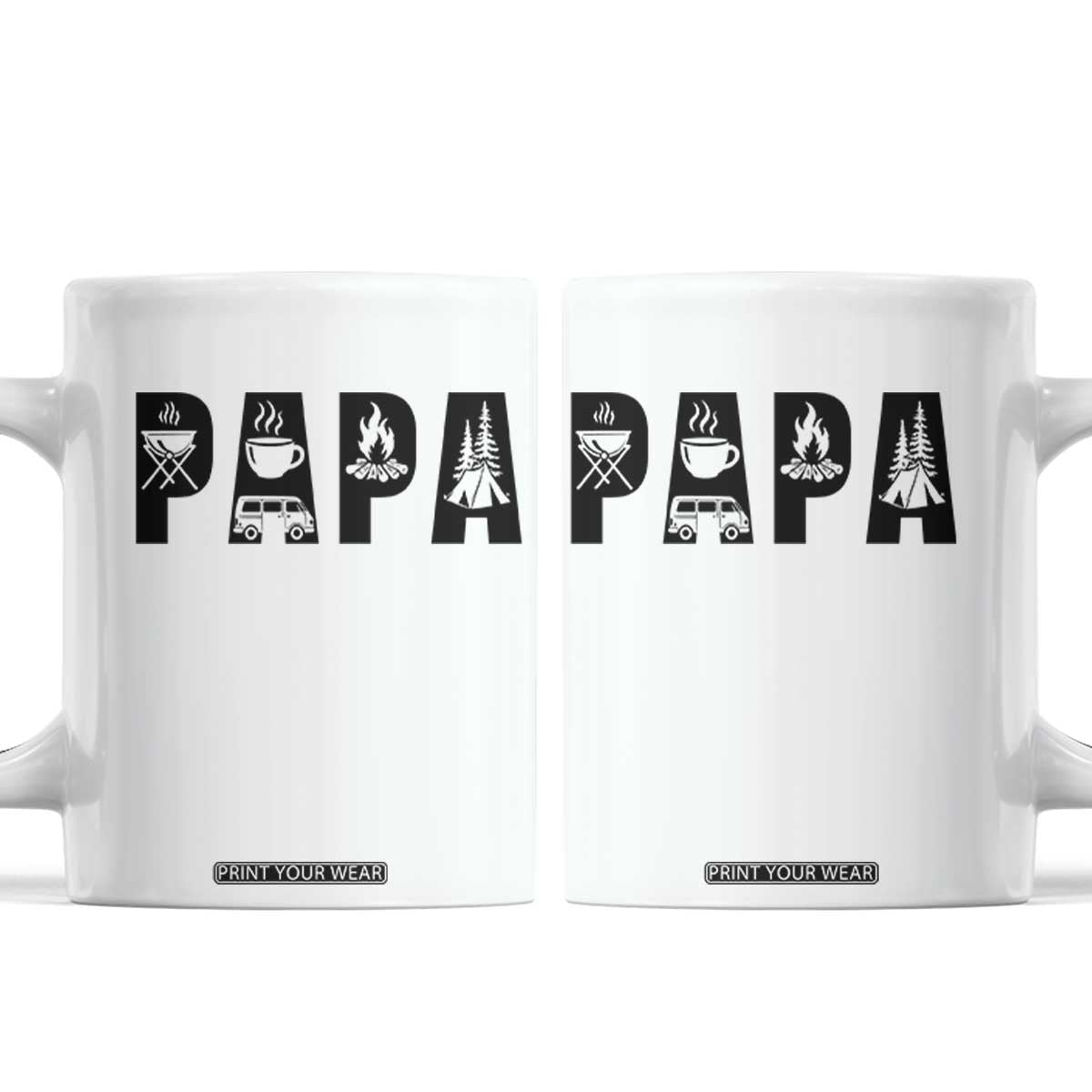 Camping Papa Coffee Mug Camper Dad Fathers Day Gift TS12 White Print Your Wear
