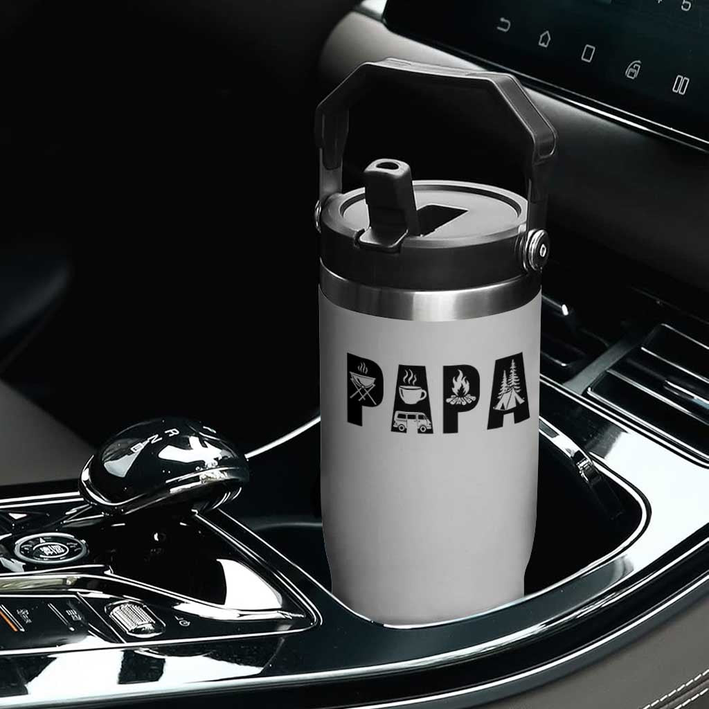 Camping Papa Flip Straw Tumbler Camper Dad Fathers Day Gift TS12 Print Your Wear