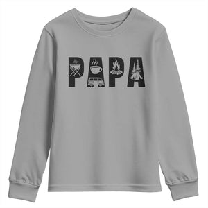 Camping Papa Youth Sweatshirt Camper Dad Fathers Day Gift TS12 Sport Gray Print Your Wear