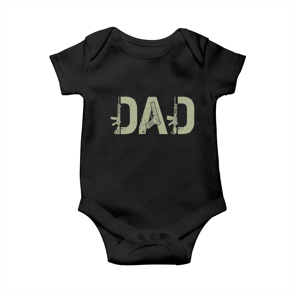Gun Lover Dad Baby Onesie Funny Hunter Dad Fathers Day Gift TS12 Black Print Your Wear