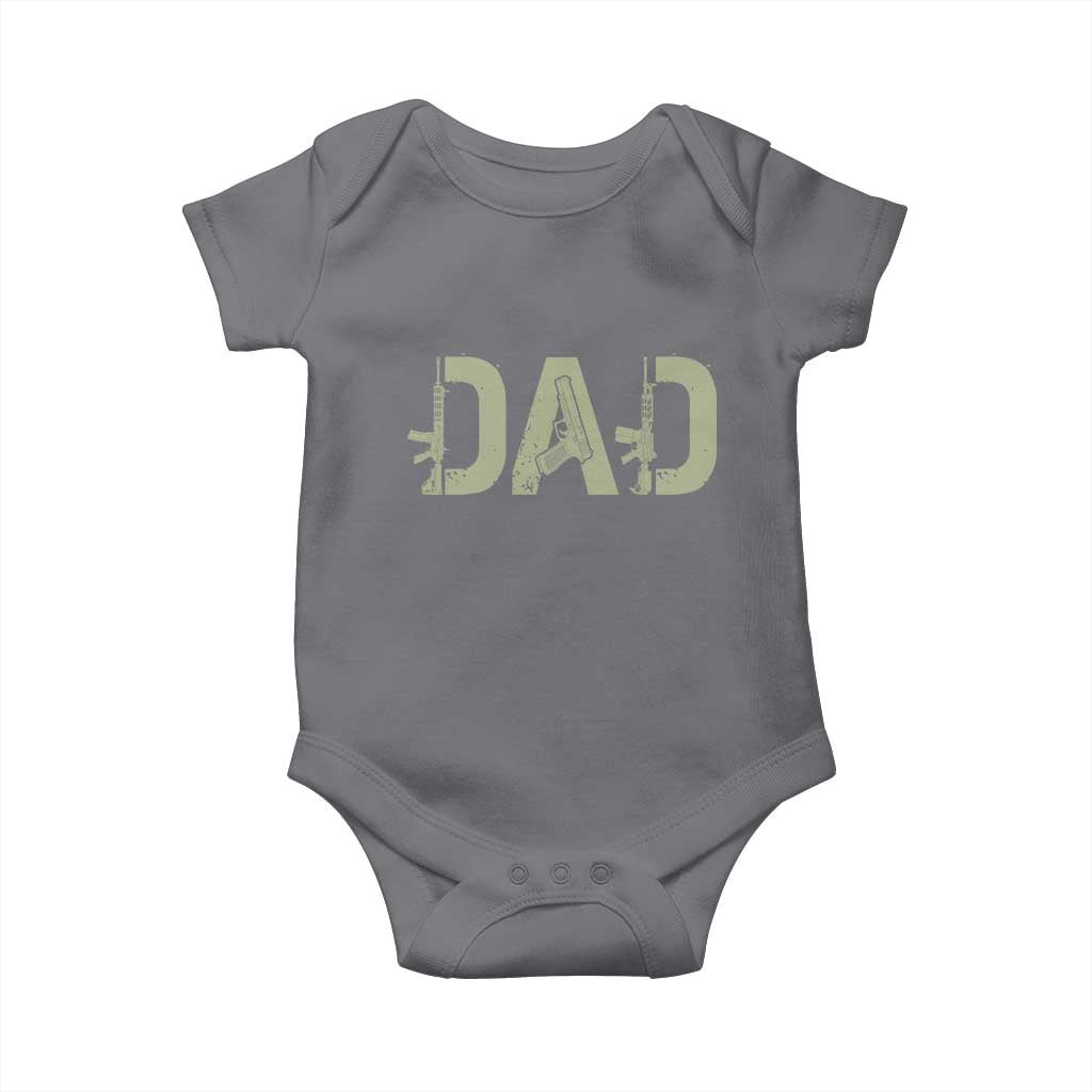 Gun Lover Dad Baby Onesie Funny Hunter Dad Fathers Day Gift TS12 Charcoal Print Your Wear
