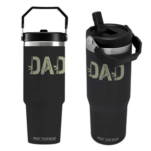 Gun Lover Dad Flip Straw Tumbler Funny Hunter Dad Fathers Day Gift TS12 One Size: 30 oz Black Print Your Wear