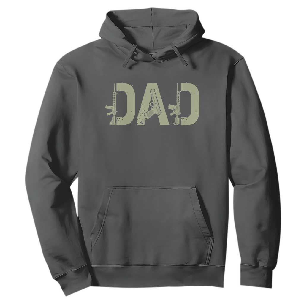 Gun Lover Dad Hoodie Funny Hunter Dad Fathers Day Gift TS12 Dark Heather Print Your Wear