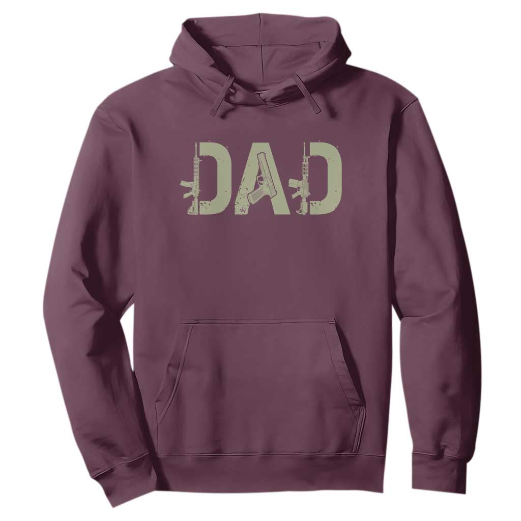 Gun Lover Dad Hoodie Funny Hunter Dad Fathers Day Gift TS12 Maroon Print Your Wear