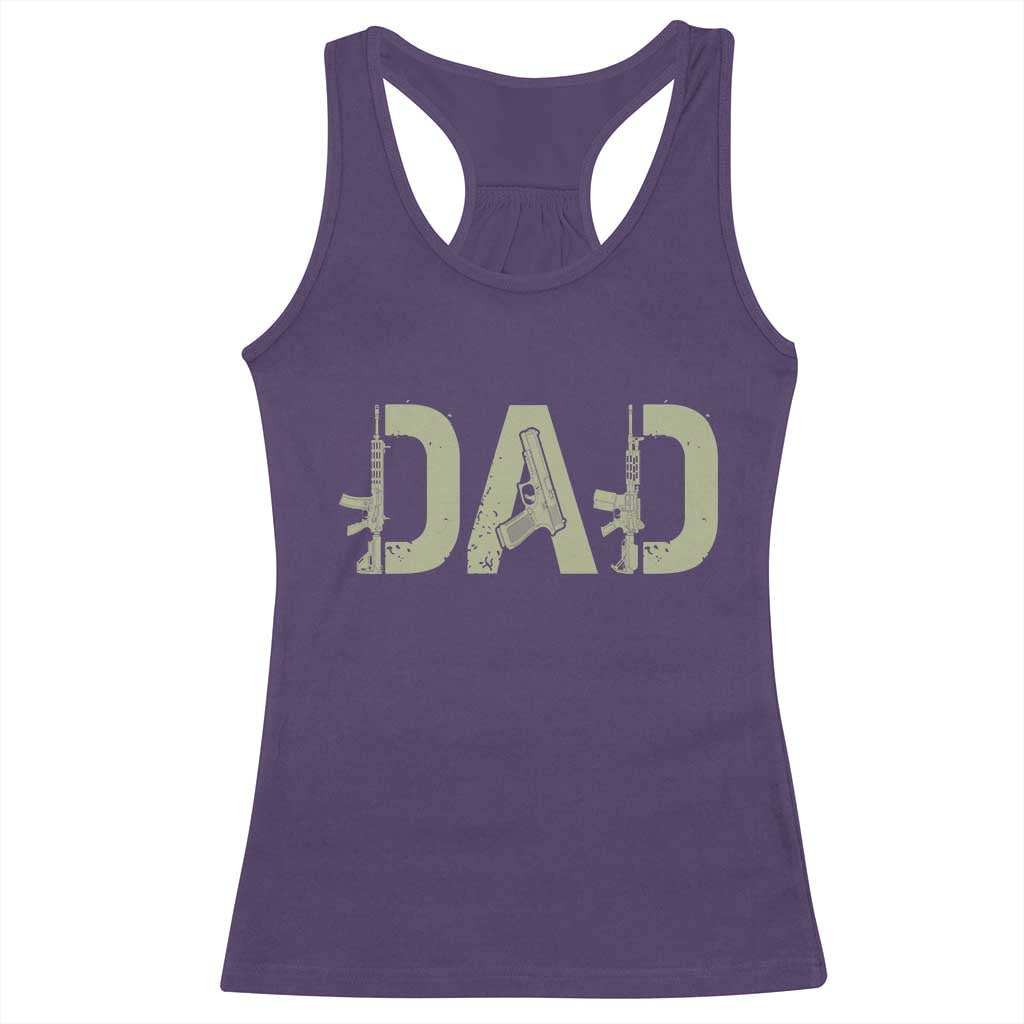 Gun Lover Dad Racerback Tank Top Funny Hunter Dad Fathers Day Gift TS12 Purple Print Your Wear