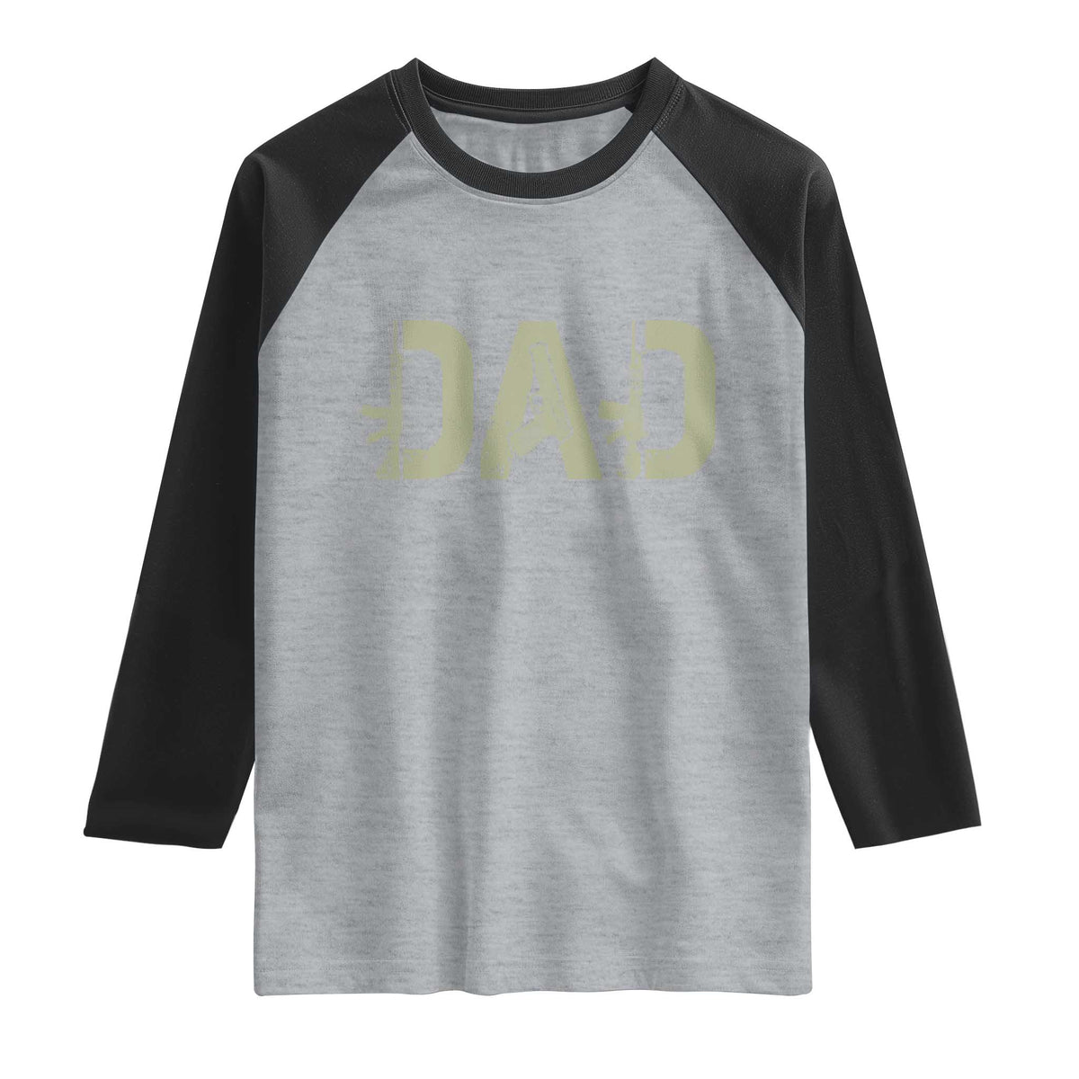 Gun Lover Dad Raglan Shirt Funny Hunter Dad Fathers Day Gift TS12 Heather Gray Black Print Your Wear