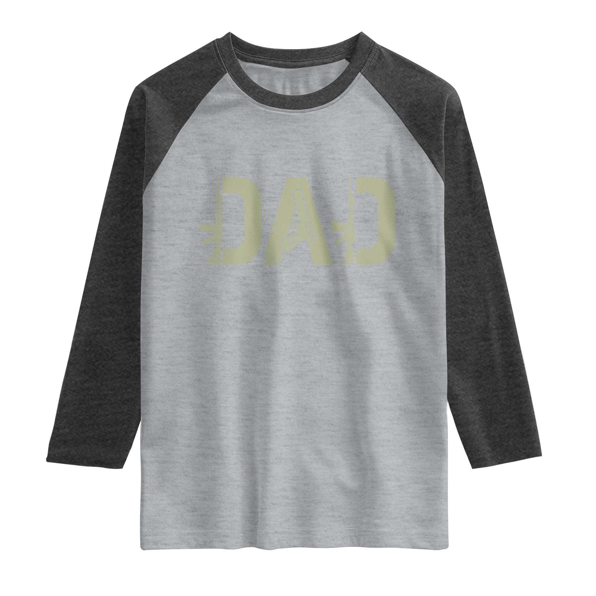 Gun Lover Dad Raglan Shirt Funny Hunter Dad Fathers Day Gift TS12 Heather Gray Heather Charcoal Print Your Wear