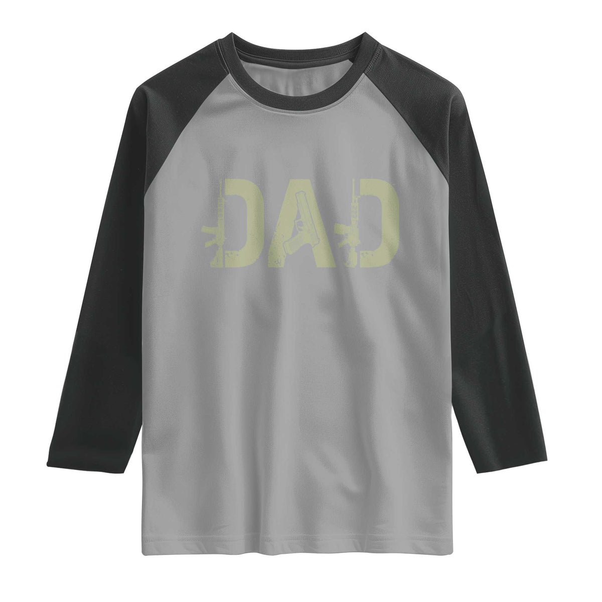 Gun Lover Dad Raglan Shirt Funny Hunter Dad Fathers Day Gift TS12 Sport Gray Black Print Your Wear