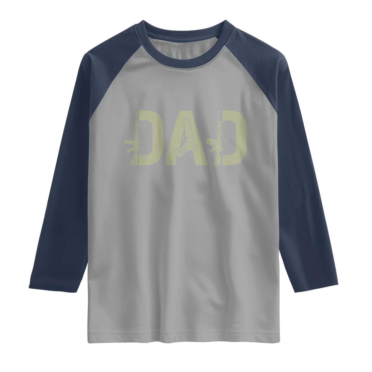 Gun Lover Dad Raglan Shirt Funny Hunter Dad Fathers Day Gift TS12 Sport Gray Navy Print Your Wear
