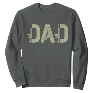 Gun Lover Dad Sweatshirt Funny Hunter Dad Fathers Day Gift TS12 Dark Heather Print Your Wear