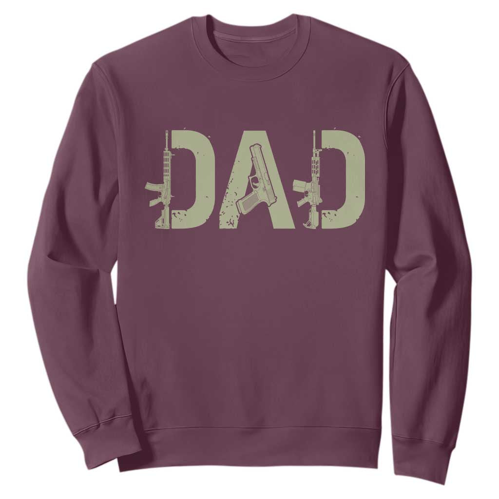 Gun Lover Dad Sweatshirt Funny Hunter Dad Fathers Day Gift TS12 Maroon Print Your Wear