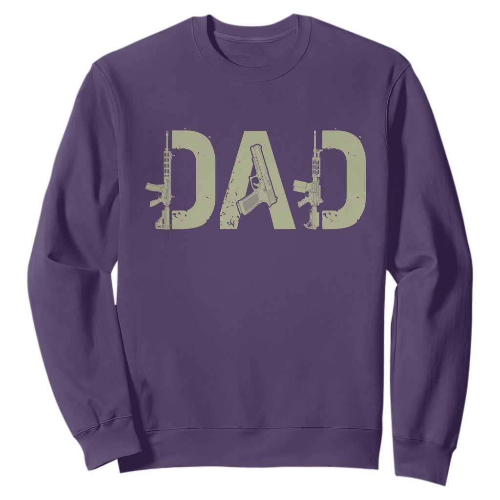 Gun Lover Dad Sweatshirt Funny Hunter Dad Fathers Day Gift TS12 Purple Print Your Wear