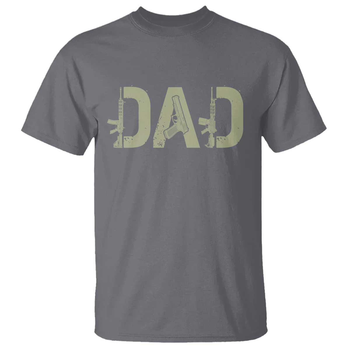Gun Lover Dad T Shirt Funny Hunter Dad Fathers Day Gift TS12 Charcoal Print Your Wear