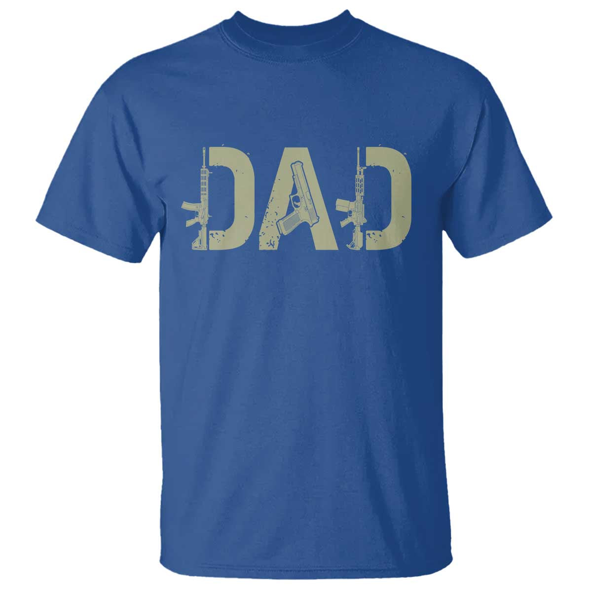 Gun Lover Dad T Shirt Funny Hunter Dad Fathers Day Gift TS12 Royal Blue Print Your Wear
