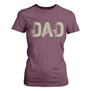 Gun Lover Dad T Shirt For Women Funny Hunter Dad Fathers Day Gift TS12 Maroon Print Your Wear