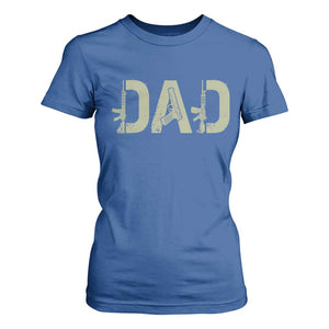 Gun Lover Dad T Shirt For Women Funny Hunter Dad Fathers Day Gift TS12 Royal Blue Print Your Wear