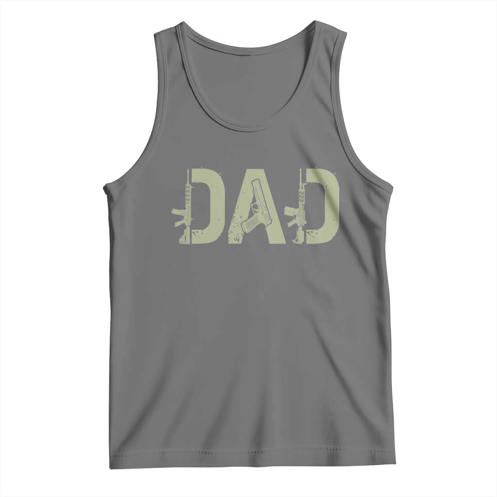 Gun Lover Dad Tank Top Funny Hunter Dad Fathers Day Gift TS12 Black Heather Print Your Wear