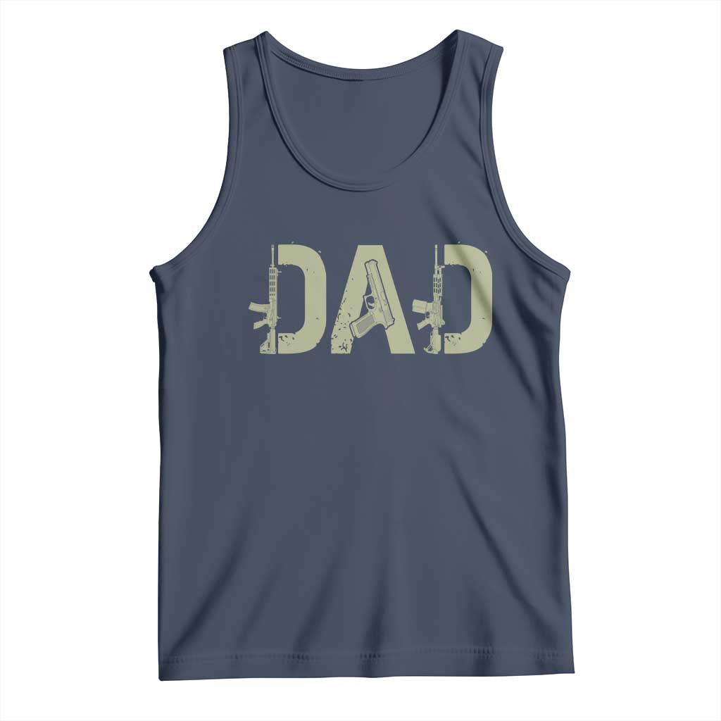 Gun Lover Dad Tank Top Funny Hunter Dad Fathers Day Gift TS12 Navy Print Your Wear