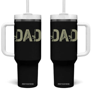 Gun Lover Dad Tumbler With Handle Funny Hunter Dad Fathers Day Gift TS12 One Size: 40 oz Black Print Your Wear