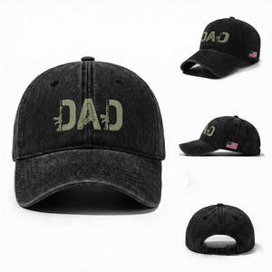 Gun Lover Dad Washed Cotton Baseball Cap Funny Hunter Dad Fathers Day Gift TS12 Washed Cap Universal Fit Black Print Your Wear