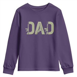 Gun Lover Dad Youth Sweatshirt Funny Hunter Dad Fathers Day Gift TS12 Purple Print Your Wear