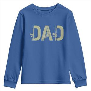 Gun Lover Dad Youth Sweatshirt Funny Hunter Dad Fathers Day Gift TS12 Royal Blue Print Your Wear