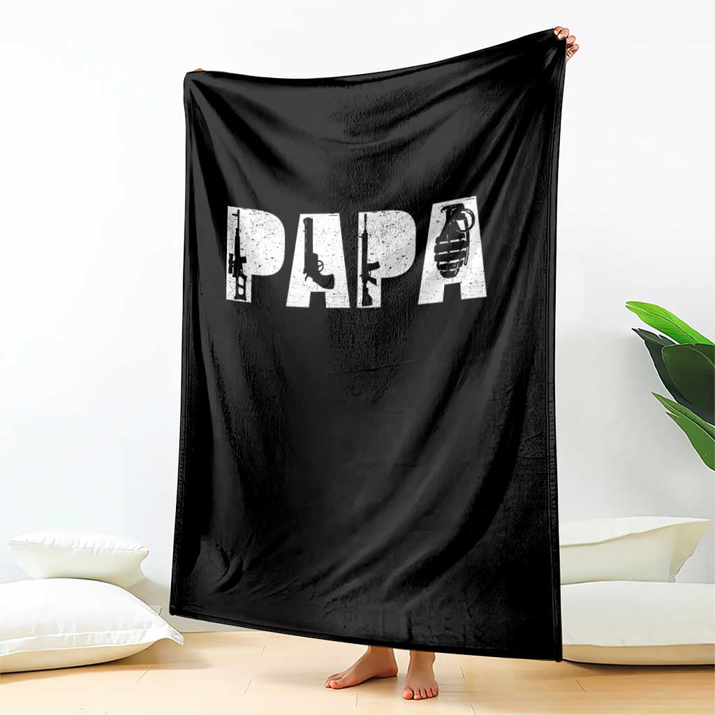 Proud Hunter Dad Throw Blanket Funny Hunting Lifestyle Fathers Day Gift