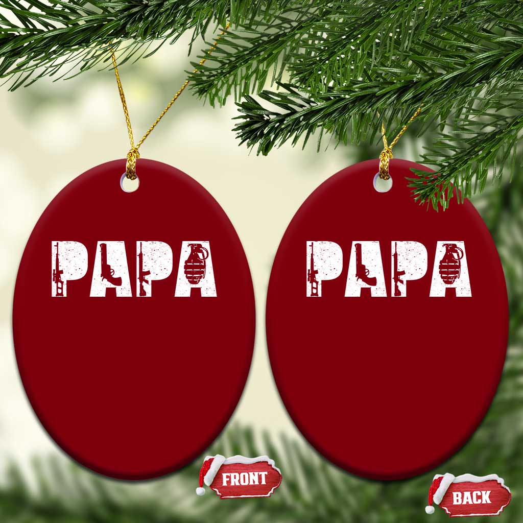 Proud Hunter Dad Ceramic Ornament Funny Hunting Lifestyle Fathers Day Gift TS12 Print Your Wear